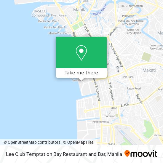 Lee Club Temptation Bay Restaurant and Bar map