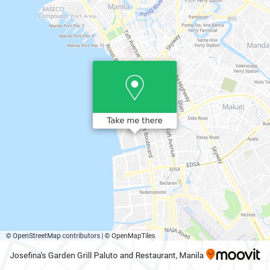 Josefina's Garden Grill Paluto and Restaurant map