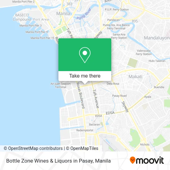 Bottle Zone Wines & Liquors in Pasay map