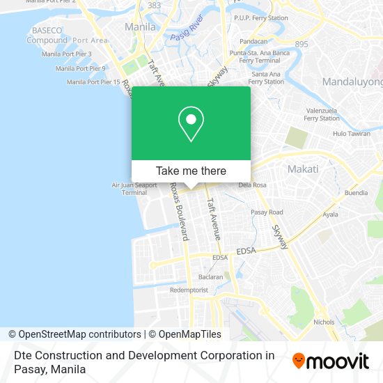 Dte Construction and Development Corporation in Pasay map