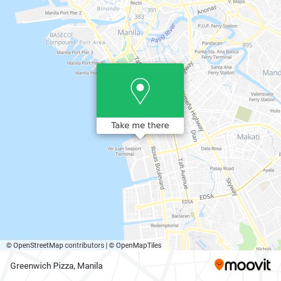 Greenwich Pizza map