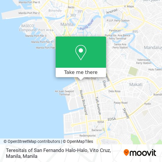 Teresita's of San Fernando Halo-Halo, Vito Cruz, Manila map