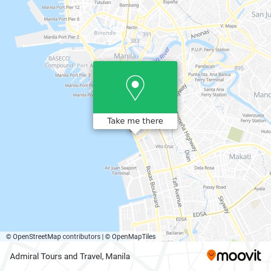 Admiral Tours and Travel map