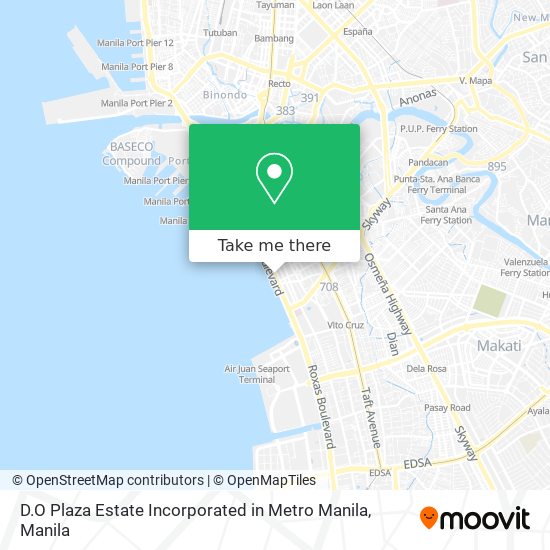 D.O Plaza Estate Incorporated in Metro Manila map