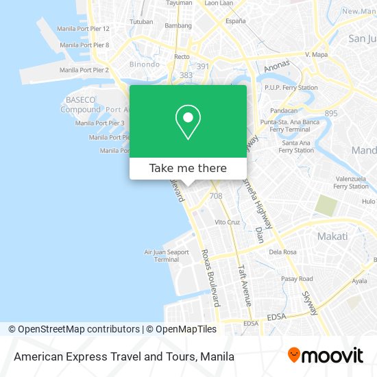 American Express Travel and Tours map