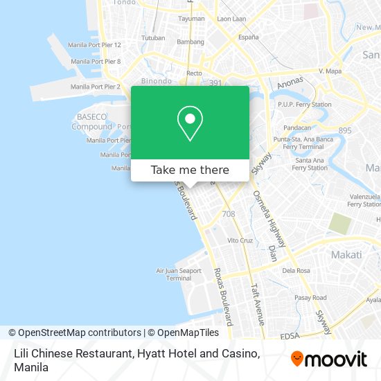 Lili Chinese Restaurant, Hyatt Hotel and Casino map