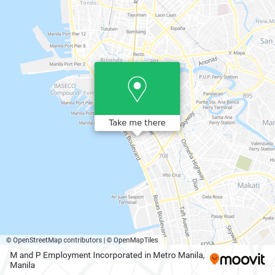 M and P Employment Incorporated in Metro Manila map