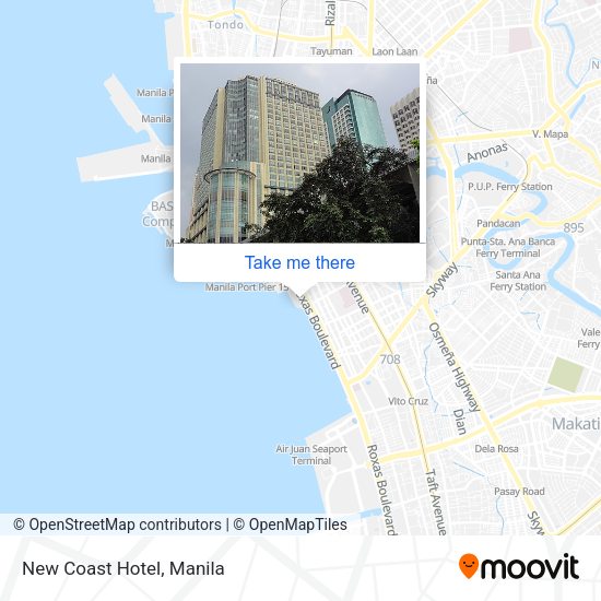 New Coast Hotel map