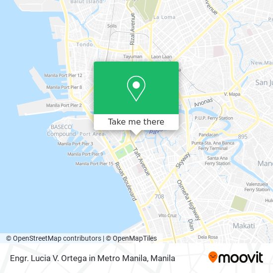 Engr. Lucia V. Ortega in Metro Manila map