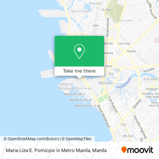 Maria Liza E. Pomicpic in Metro Manila map