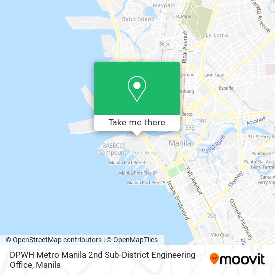 DPWH Metro Manila 2nd Sub-District Engineering Office map