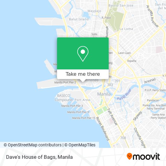 Dave's House of Bags map