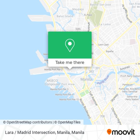 Lara / Madrid Intersection, Manila map