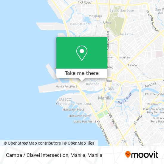 Camba / Clavel Intersection, Manila map