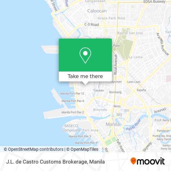 J.L. de Castro Customs Brokerage map