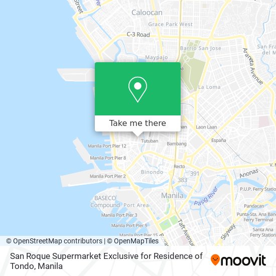 San Roque Supermarket Exclusive for Residence of Tondo map