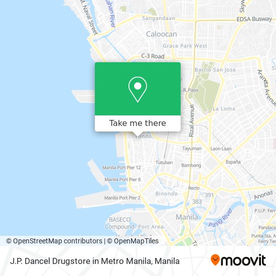 J.P. Dancel Drugstore in Metro Manila map