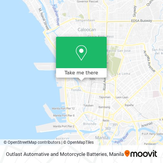 Outlast Automative and Motorcycle Batteries map