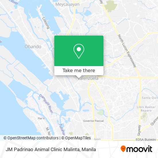 JM Padrinao Animal Clinic Malinta map