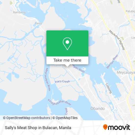 Sally's Meat Shop in Bulacan map