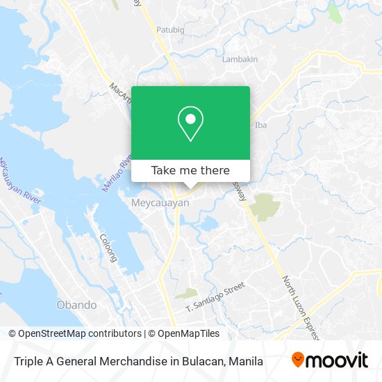 Triple A General Merchandise in Bulacan map