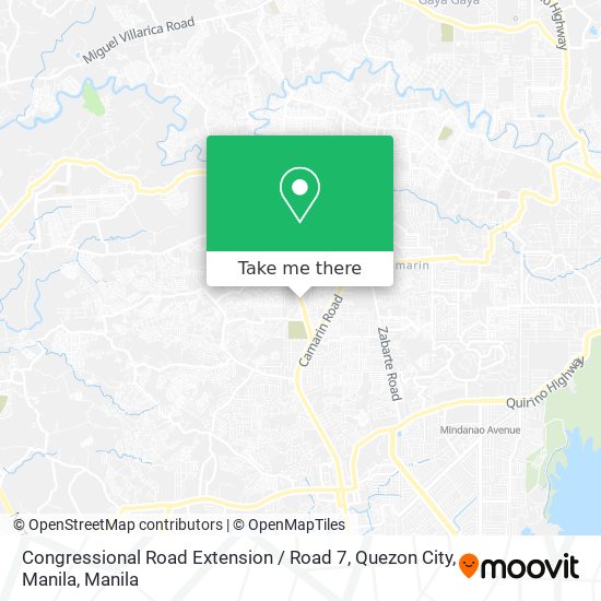 Congressional Road Extension / Road 7, Quezon City, Manila map