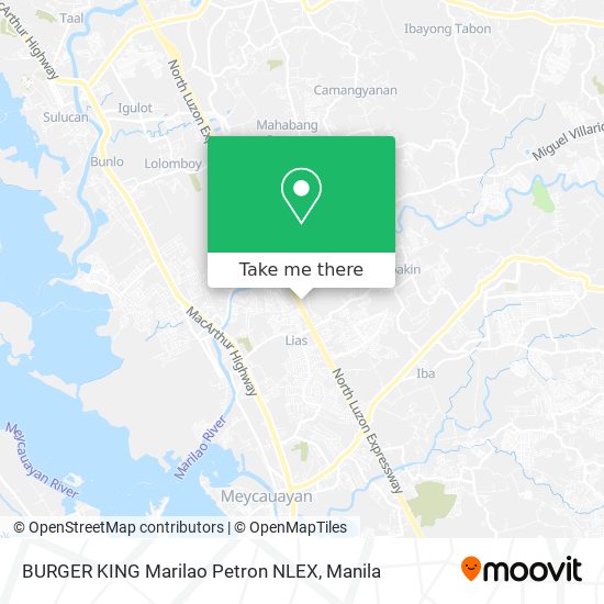 BURGER KING Marilao Petron NLEX map