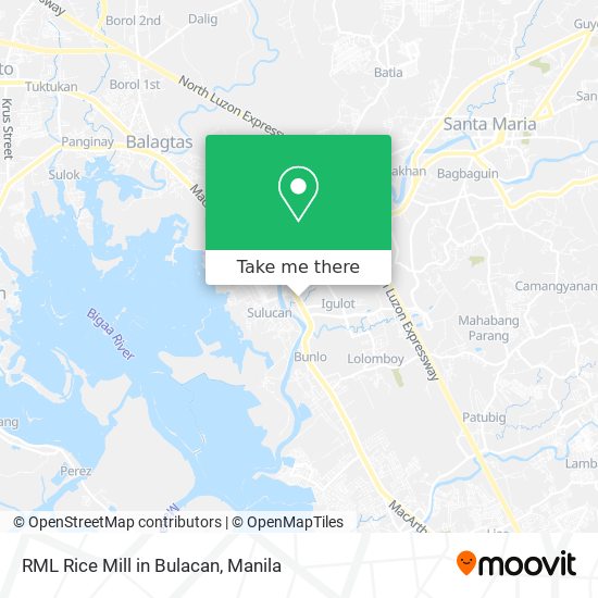 RML Rice Mill in Bulacan map