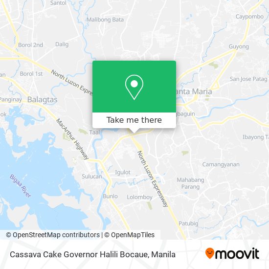 Cassava Cake Governor Halili Bocaue map