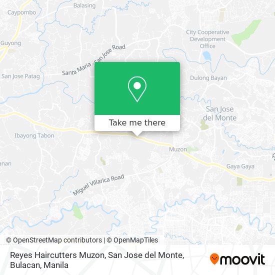 Reyes Haircutters Muzon, San Jose del Monte, Bulacan map