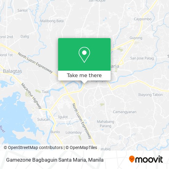 Gamezone Bagbaguin Santa Maria map