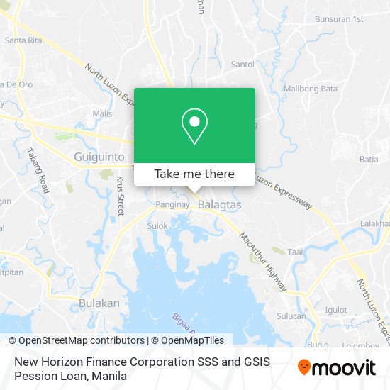 New Horizon Finance Corporation SSS and GSIS Pession Loan map