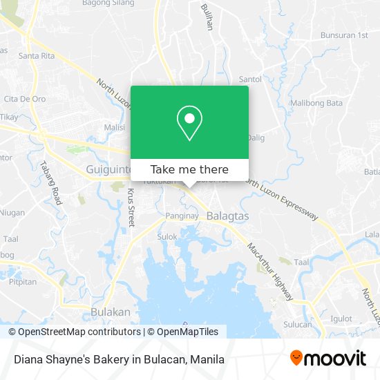 Diana Shayne's Bakery in Bulacan map