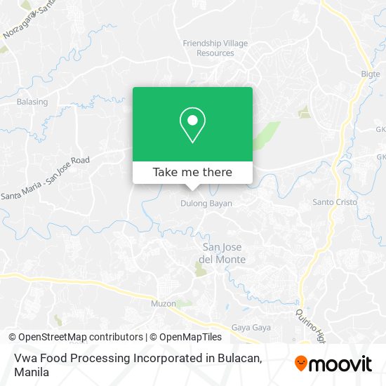 Vwa Food Processing Incorporated in Bulacan map