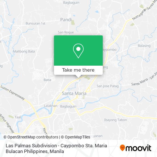 Las Palmas Subdivision - Caypombo Sta. Maria Bulacan Philippines map