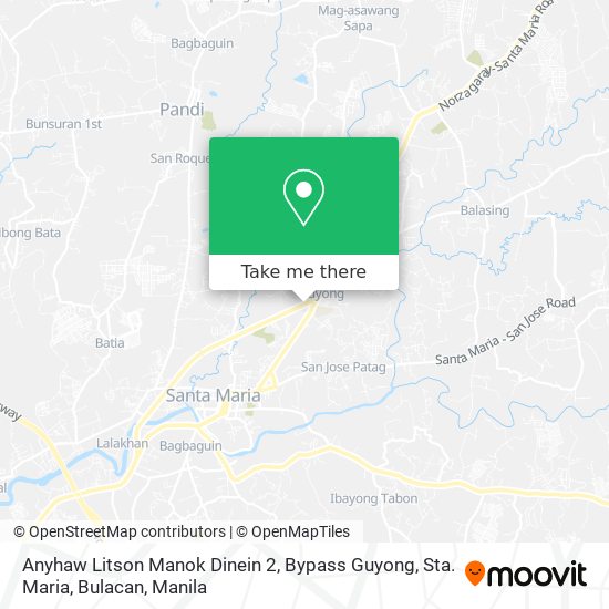 Anyhaw Litson Manok Dinein 2, Bypass Guyong, Sta. Maria, Bulacan map