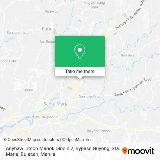 Anyhaw Litson Manok Dinein 2, Bypass Guyong, Sta. Maria, Bulacan map
