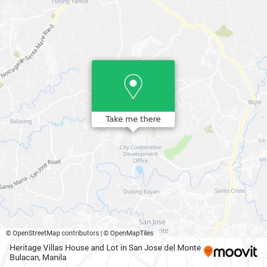 Heritage Villas House and Lot in San Jose del Monte Bulacan map