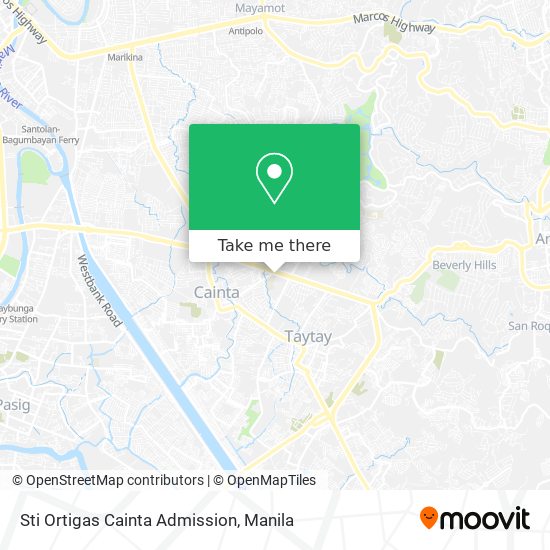 Sti Ortigas Cainta Admission map