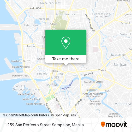 1259 San Perfecto Street Sampaloc map
