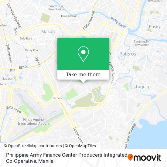 Philippine Army Finance Center Producers Integrated Co-Operative map