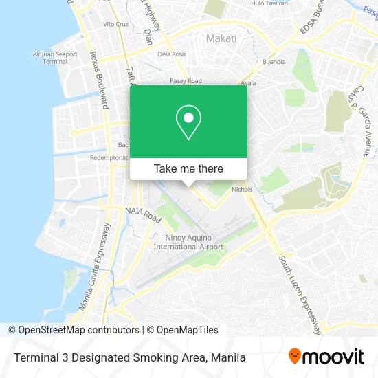 Terminal 3 Designated Smoking Area map