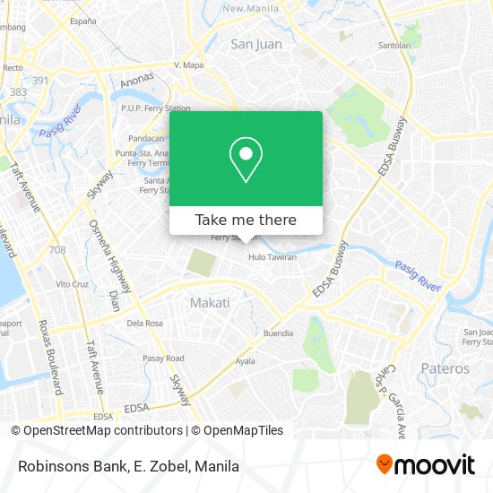 Robinsons Bank, E. Zobel map