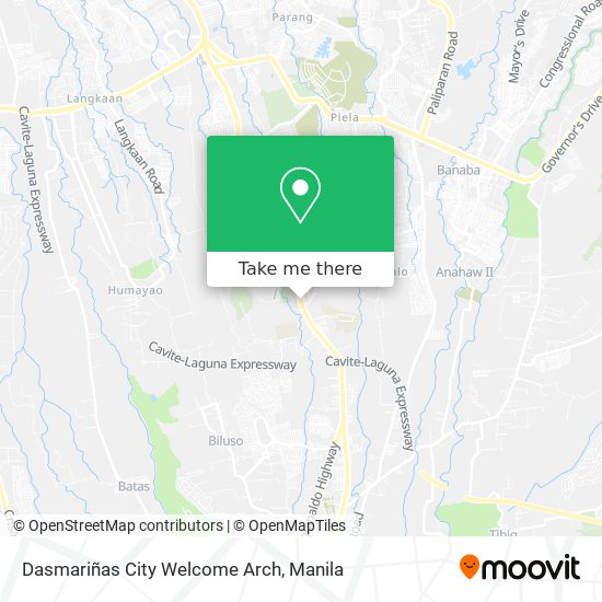 Dasmariñas City Welcome Arch map