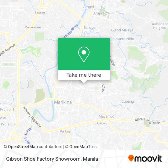 Gibson Shoe Factory Showroom map