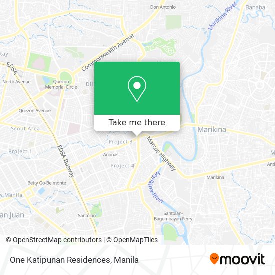 One Katipunan Residences map