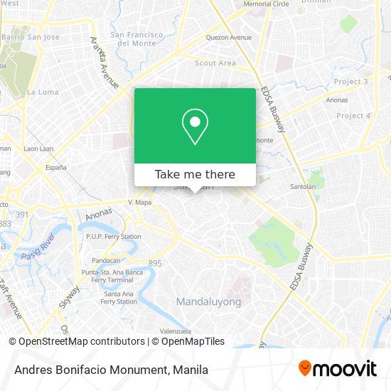 Andres Bonifacio Monument map