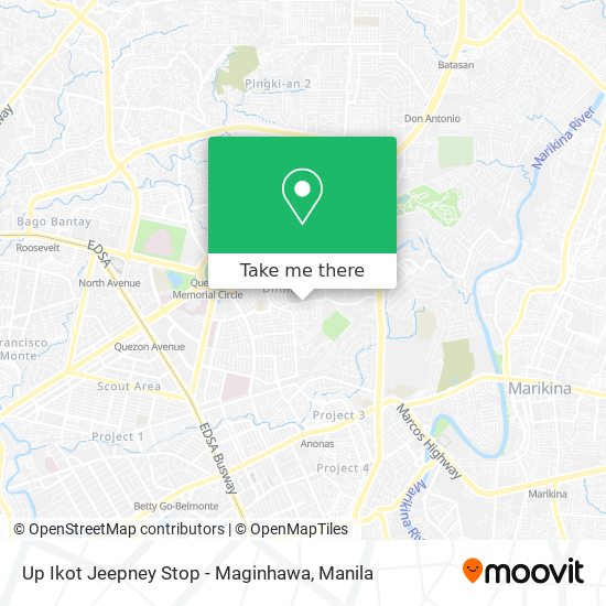 Up Ikot Jeepney Stop - Maginhawa map
