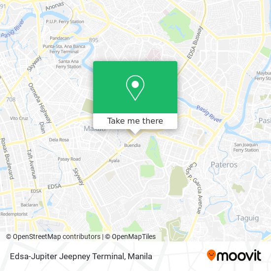 Edsa-Jupiter Jeepney Terminal map