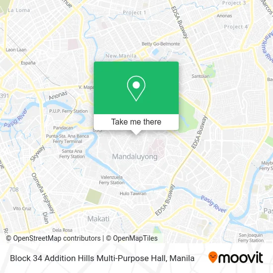 Block 34 Addition Hills Multi-Purpose Hall map
